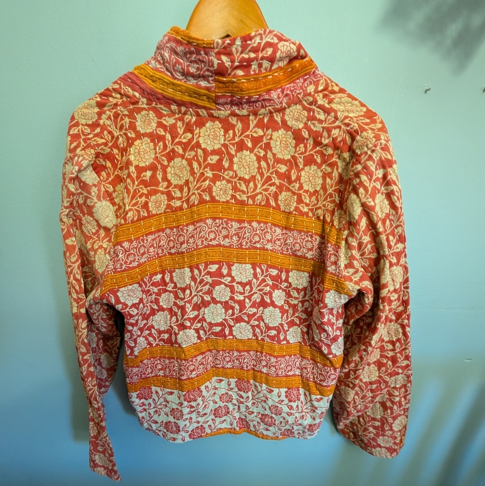 Floral Patterned Open Front Jacket - image 6